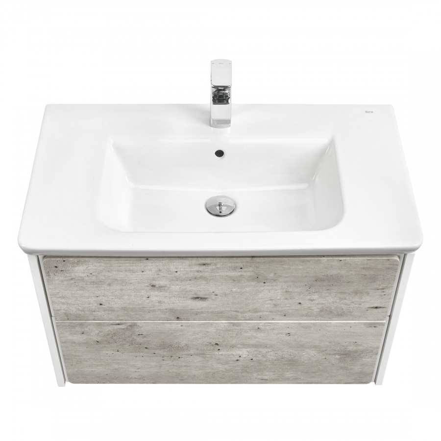 RONDA Тумба под раковину GAP 80, бетон/белый глянец, ROCA