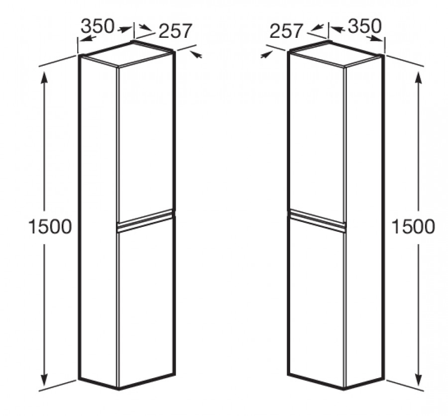 OLETA Шкаф-колонна 35, белый матовый