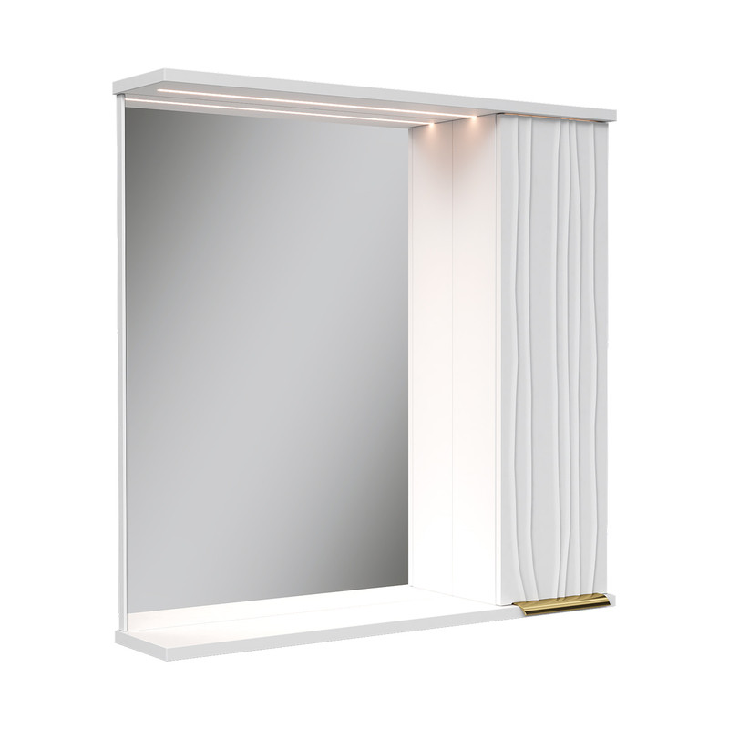 Зеркало-шкаф  LottyGold 70, подвесной, правый, белый, VOLNA