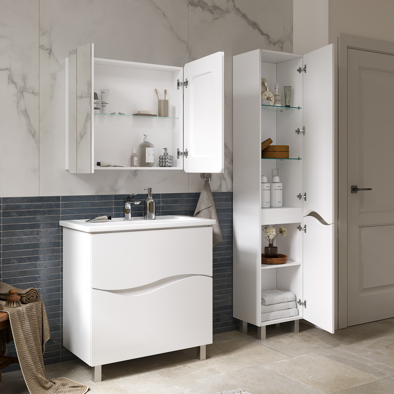 Пенал Волна/Volna 40, напольный , белый, VOLNA