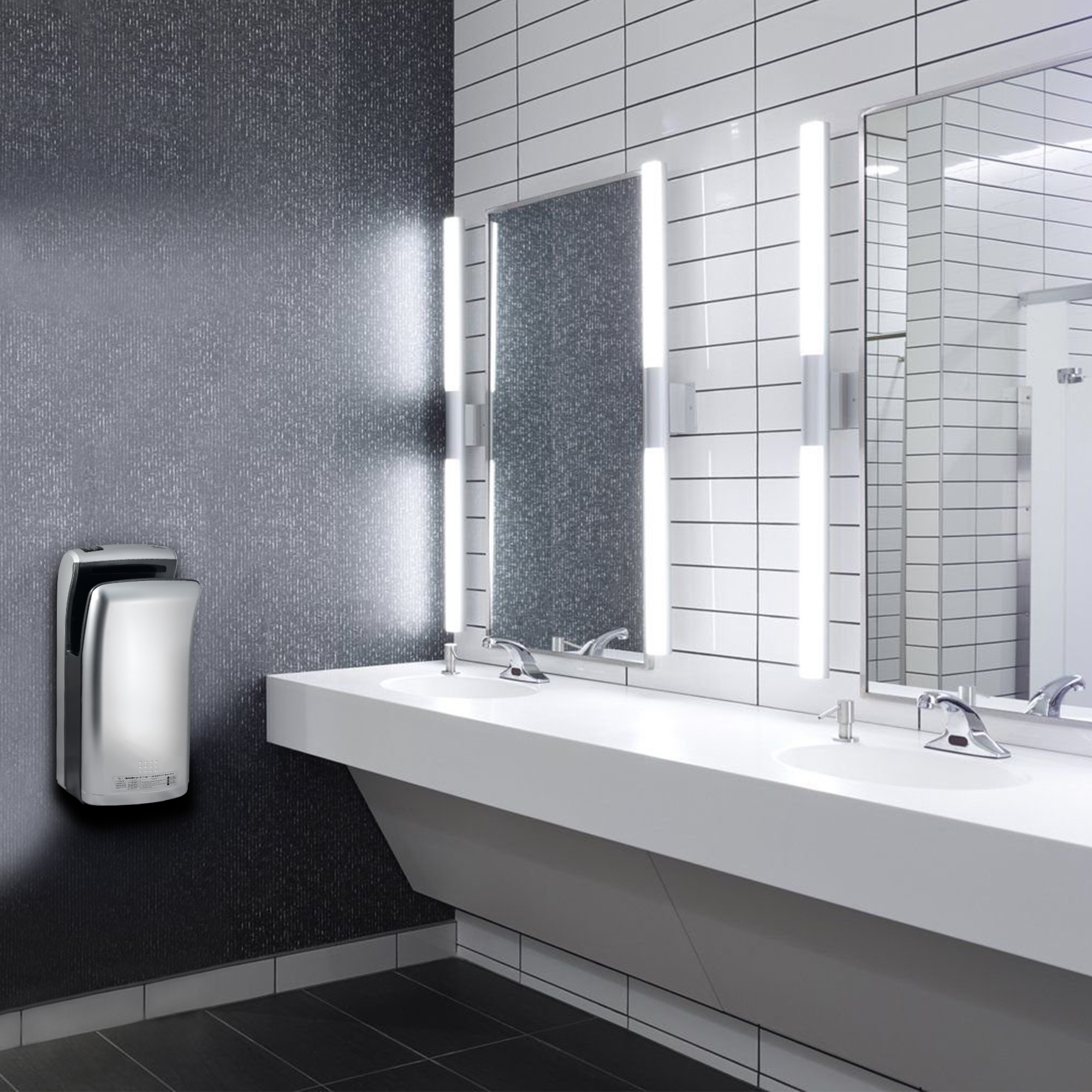 Электросушитель для рук PUFF-8870C New погружной, хром 1,8 кВт (1401.391)