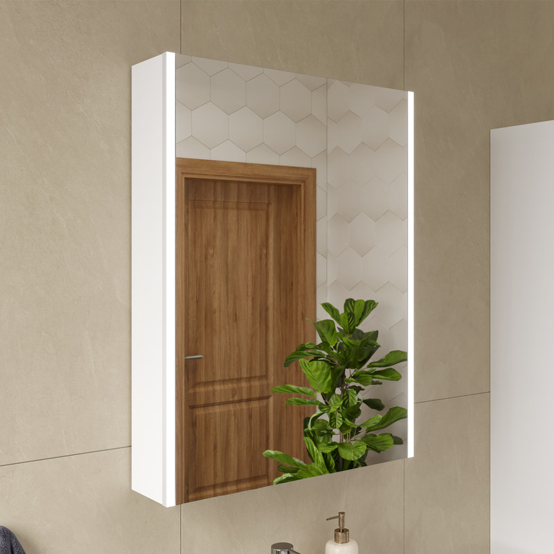 Шкаф зеркальный Prime LED 60, белый, VOLNA