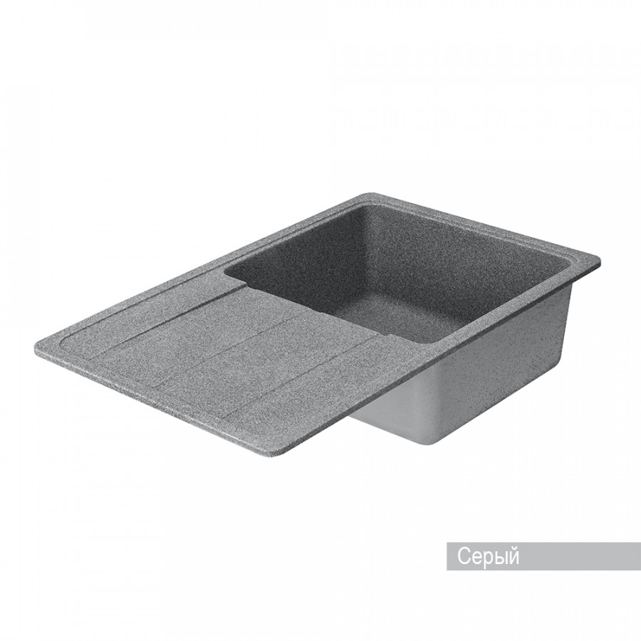 Мойка для кухни Аманда 780x510x211 мм, прямоуг. с крылом, серый