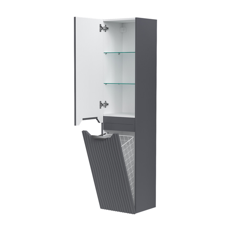 Пенал EQUIL Mirage 36 подвесной с корзиной левый графит софт