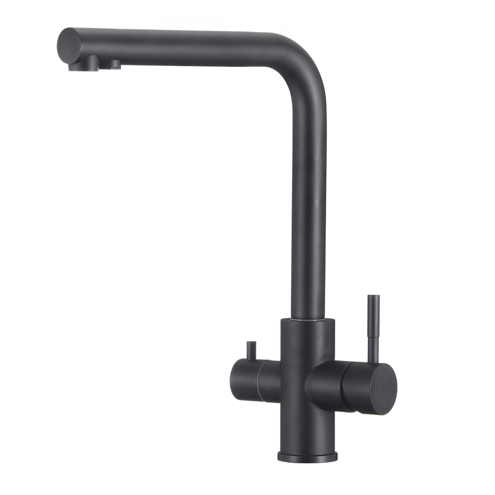 Смеситель для кухни ЧЕРНЫЙ под фильтр из нержавеющей стали EKO, EKO05-151Black