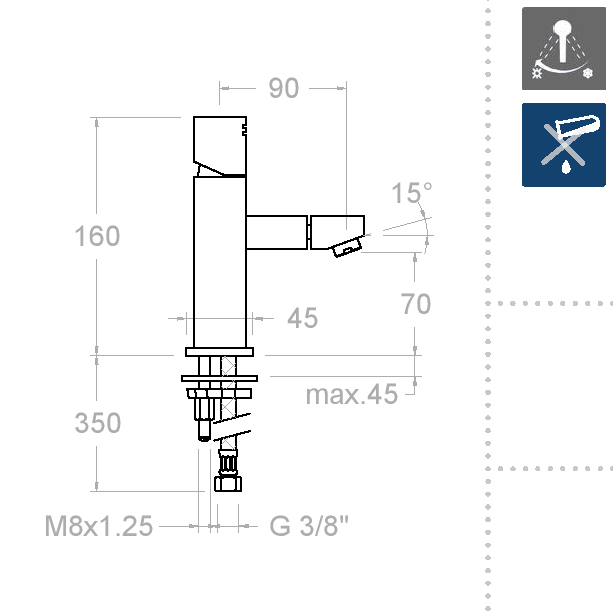Смеситель для биде однорычажный KUATRO 4703