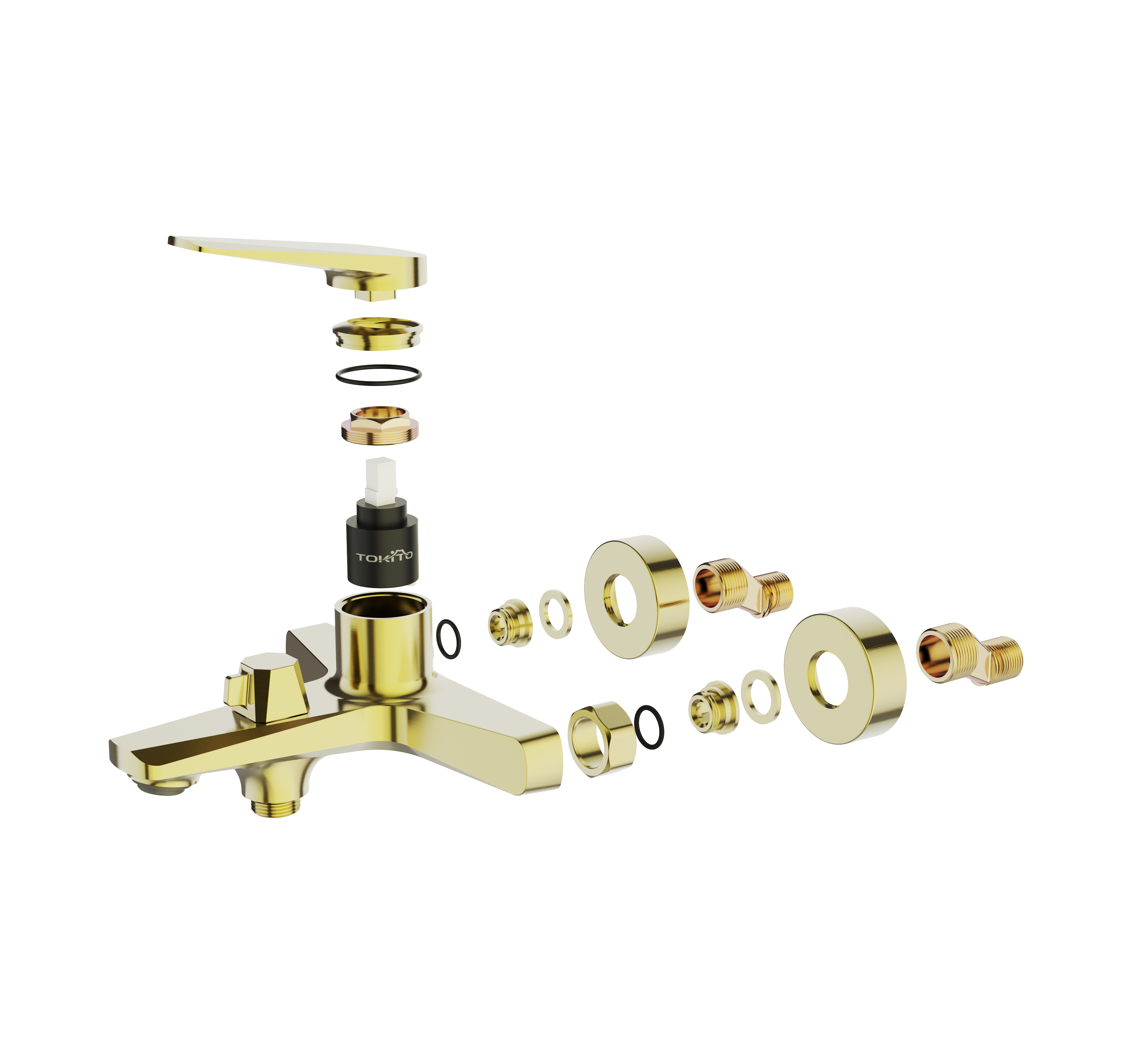 Смеситель для ванны TOKITO KIN брашированное золото (TOK-KIN-1014)