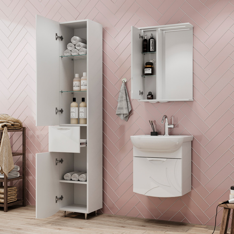 Пенал Adel 35, напольный, белый, VOLNA