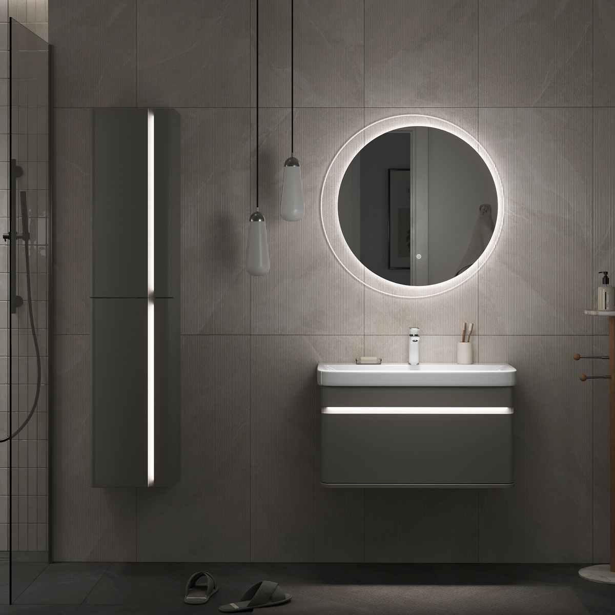 Зеркало EQUIL Elegante D80 с подсветкой амарок)