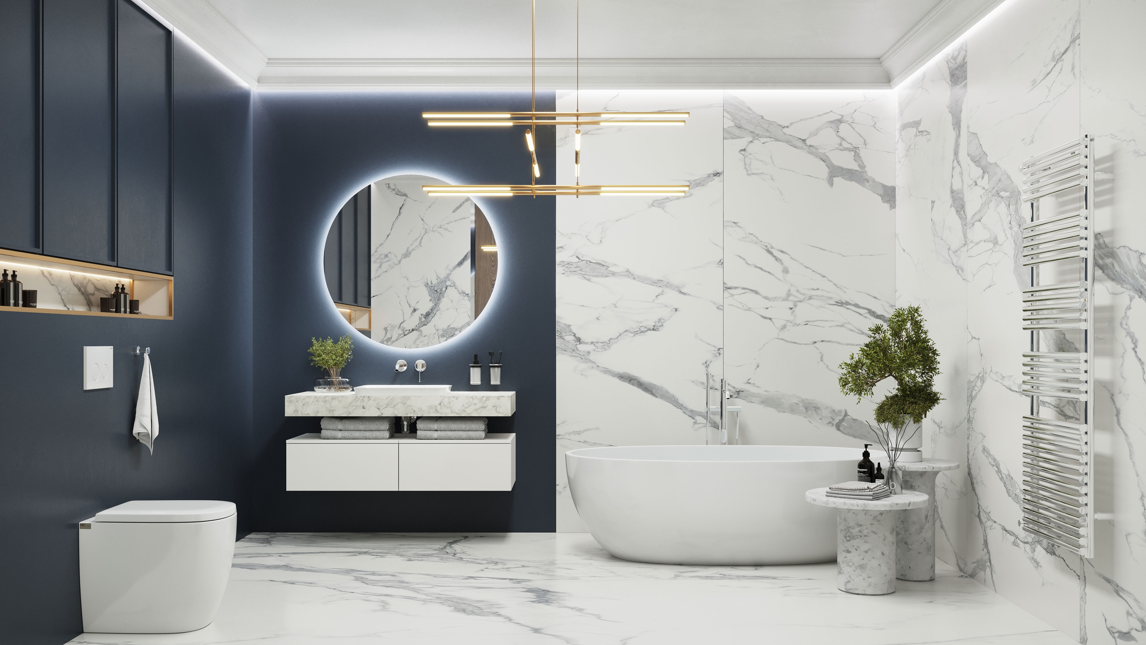 Столешница VELVEX Unit 100 белый мрамор