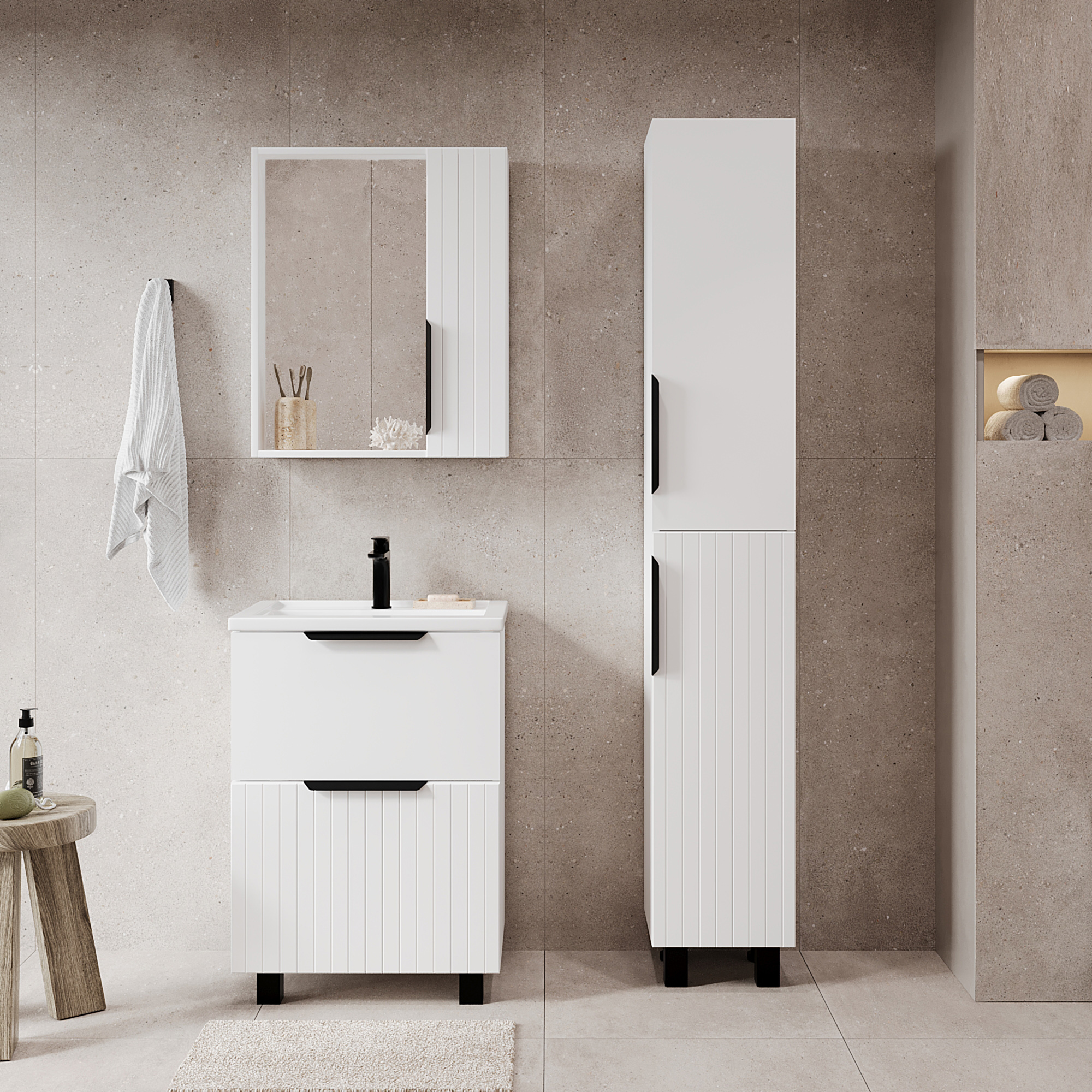 Шкаф-пенал VIANT СИЦИЛИЯ 30 белый (VSIC300BEL-PEN)