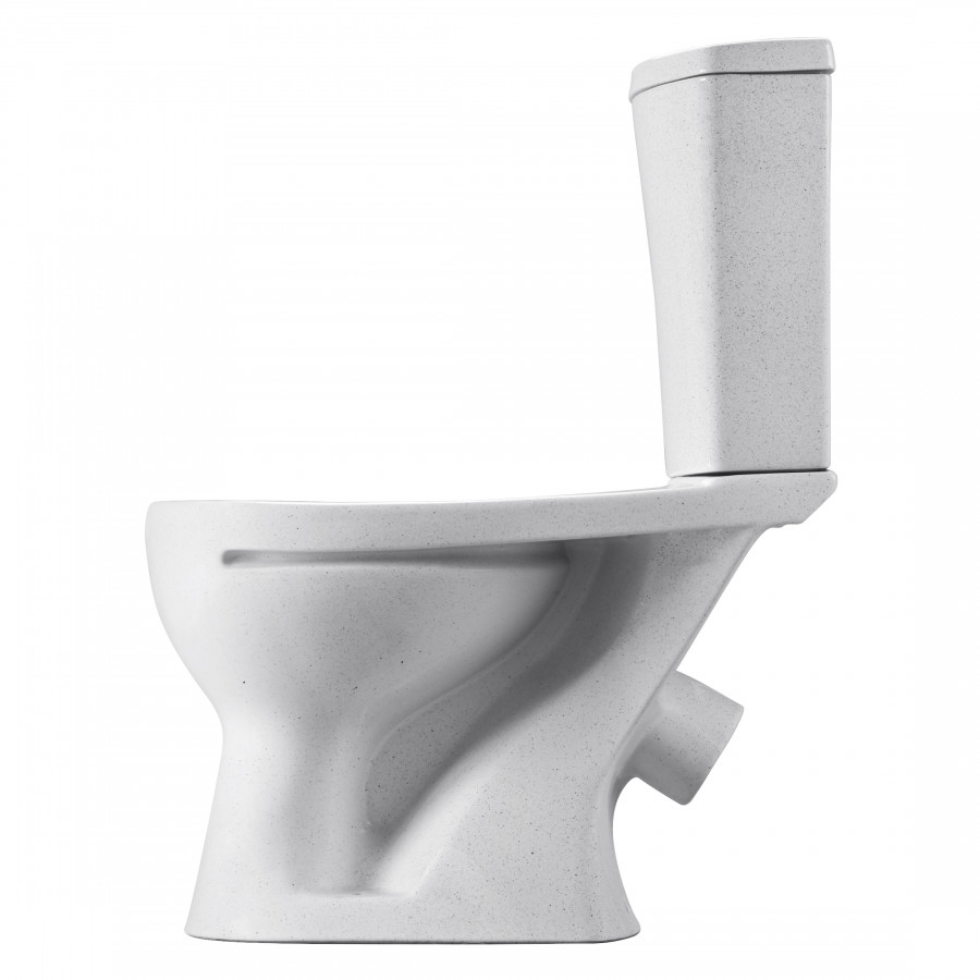 Унитаз-компакт "Ультра" косой выпуск с кнопочной арматурой и сиденьем,крап на белом