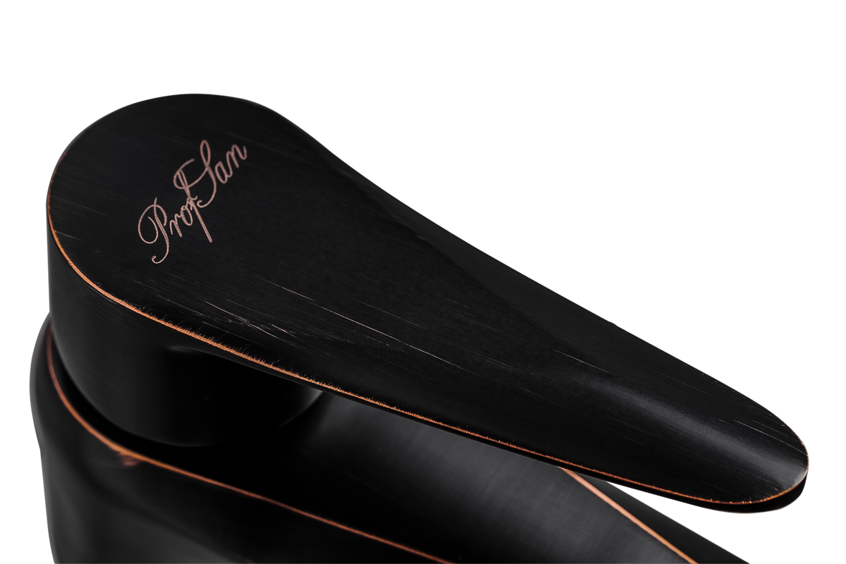 Смеситель для раковины ПРОФСАН ПСМ-301-5 STEEL нержавеющая сталь AISI-304 тип См-УмОЦБА Черный-бронз