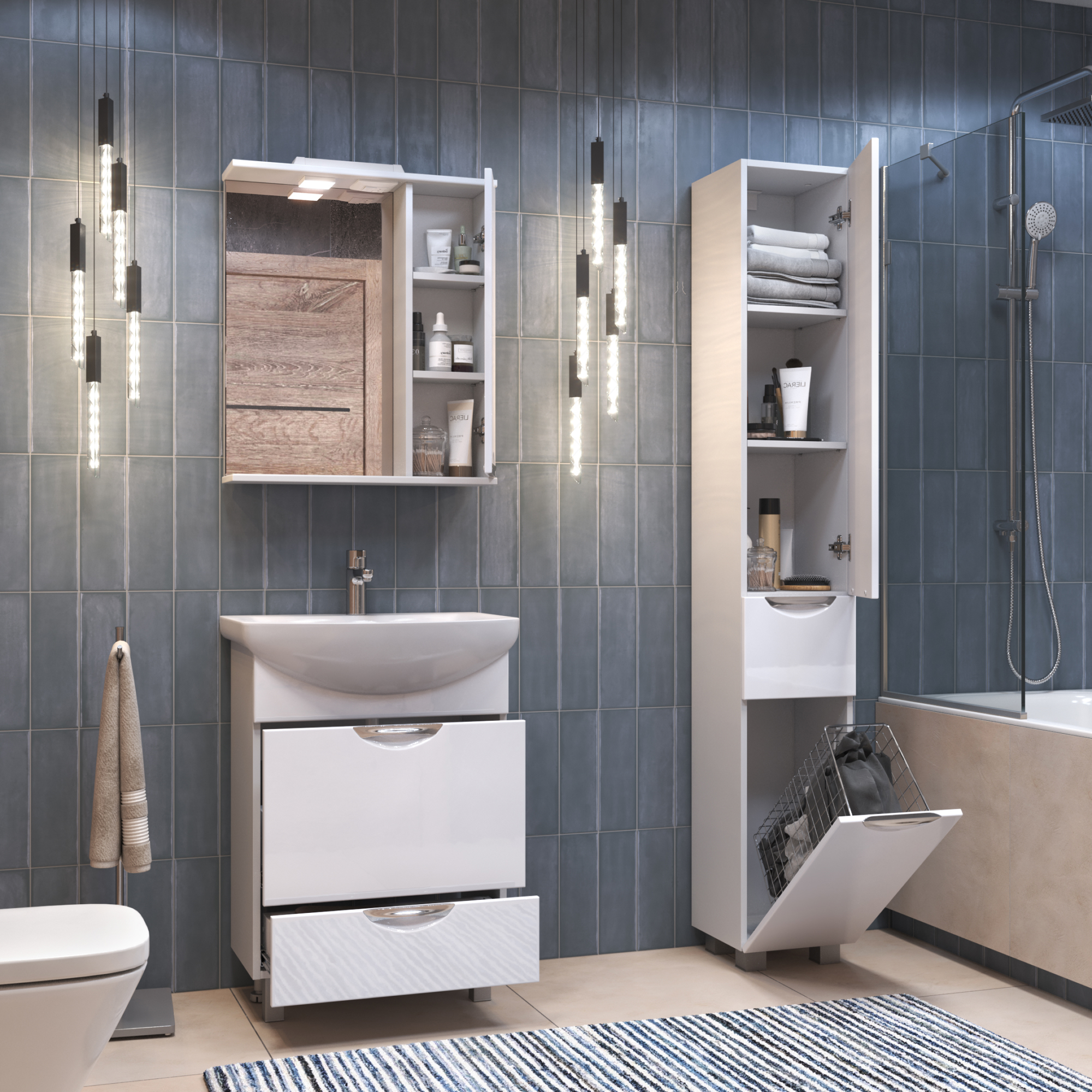 Зеркало со шкафом VIGO Callao 60 подвесное белый (z.CAL.60.R.El)