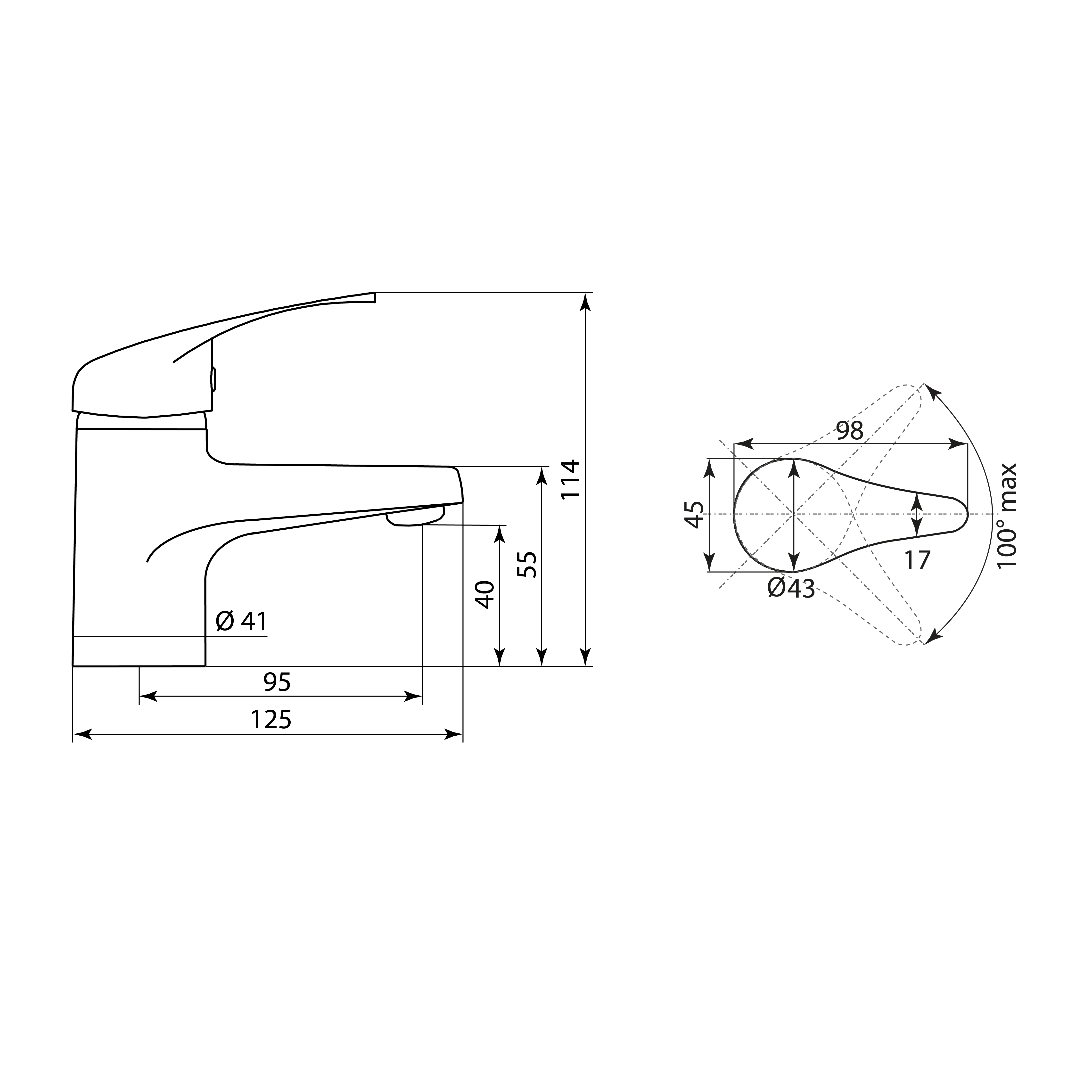 Смеситель для раковины СЛАВЕН Прораб СЛ-ОД-П11 с литым изливом, хром