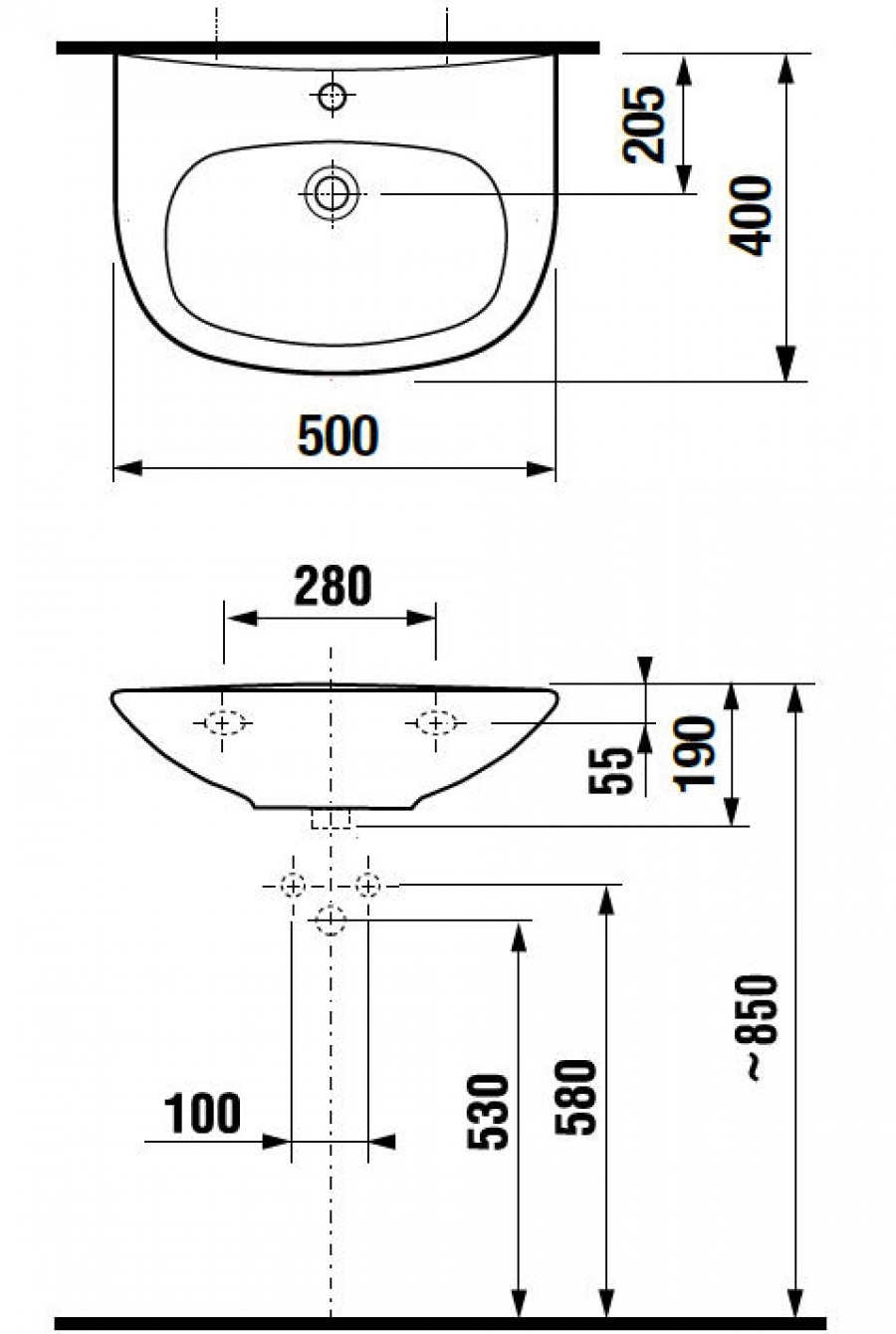 ZETA Раковина 50 см. JIKA