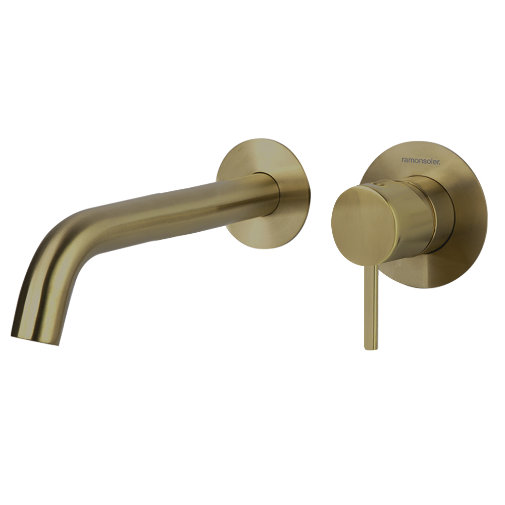 Встраиваемый однорычажный смеситель для раковины на раздельных пластинах с длинным изливом 240 мм OD