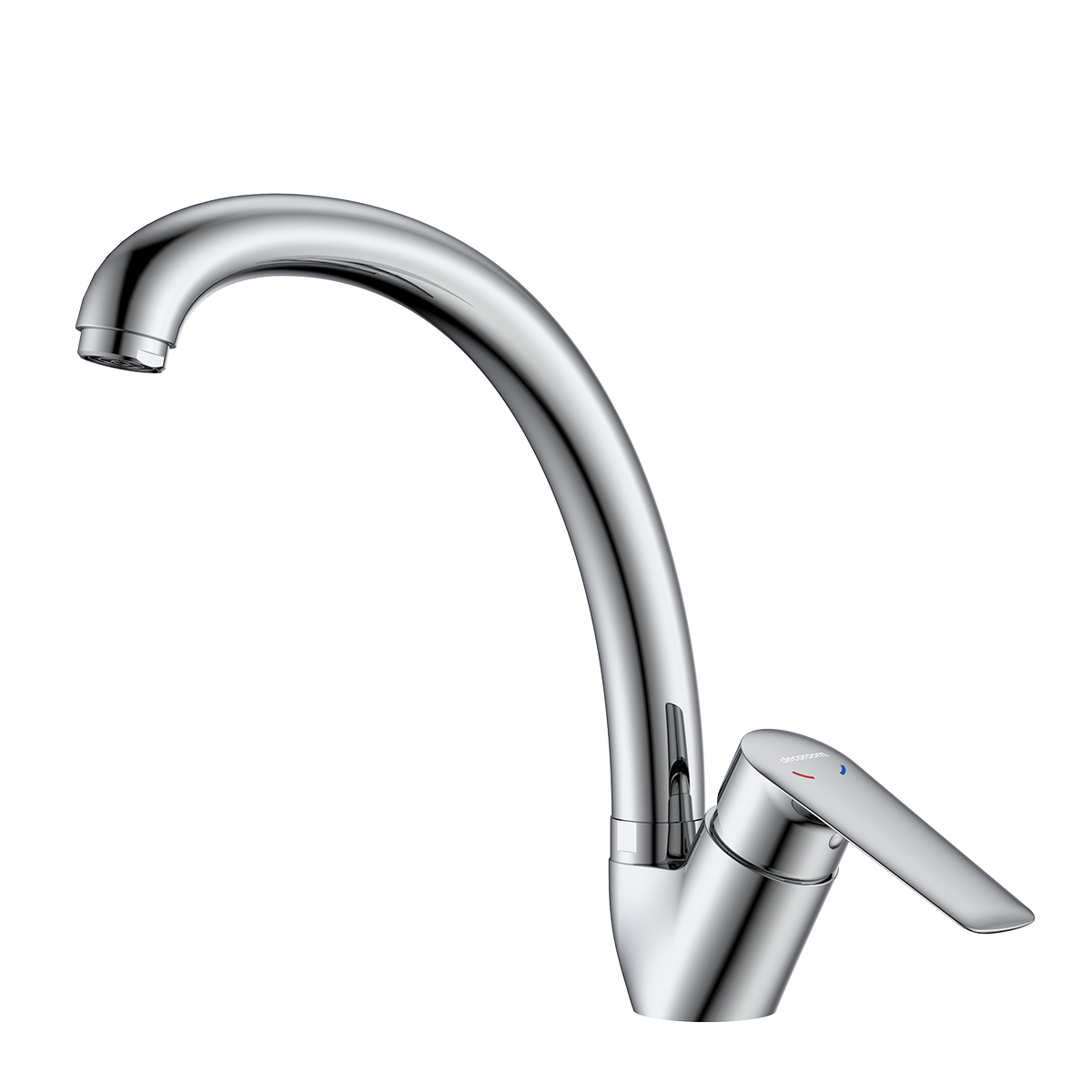 Смеситель DECOROOM DR27021 для кухни с высоким поворотным изливом