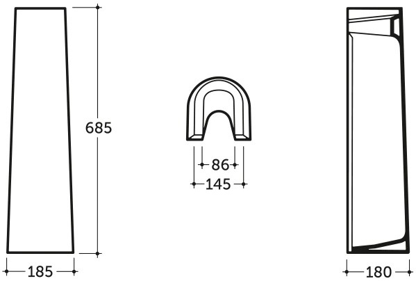 Пьедестал для раковины КЕРАМИН ЭЛИТ-N белый глянец CDB00002600 (4810531002031)