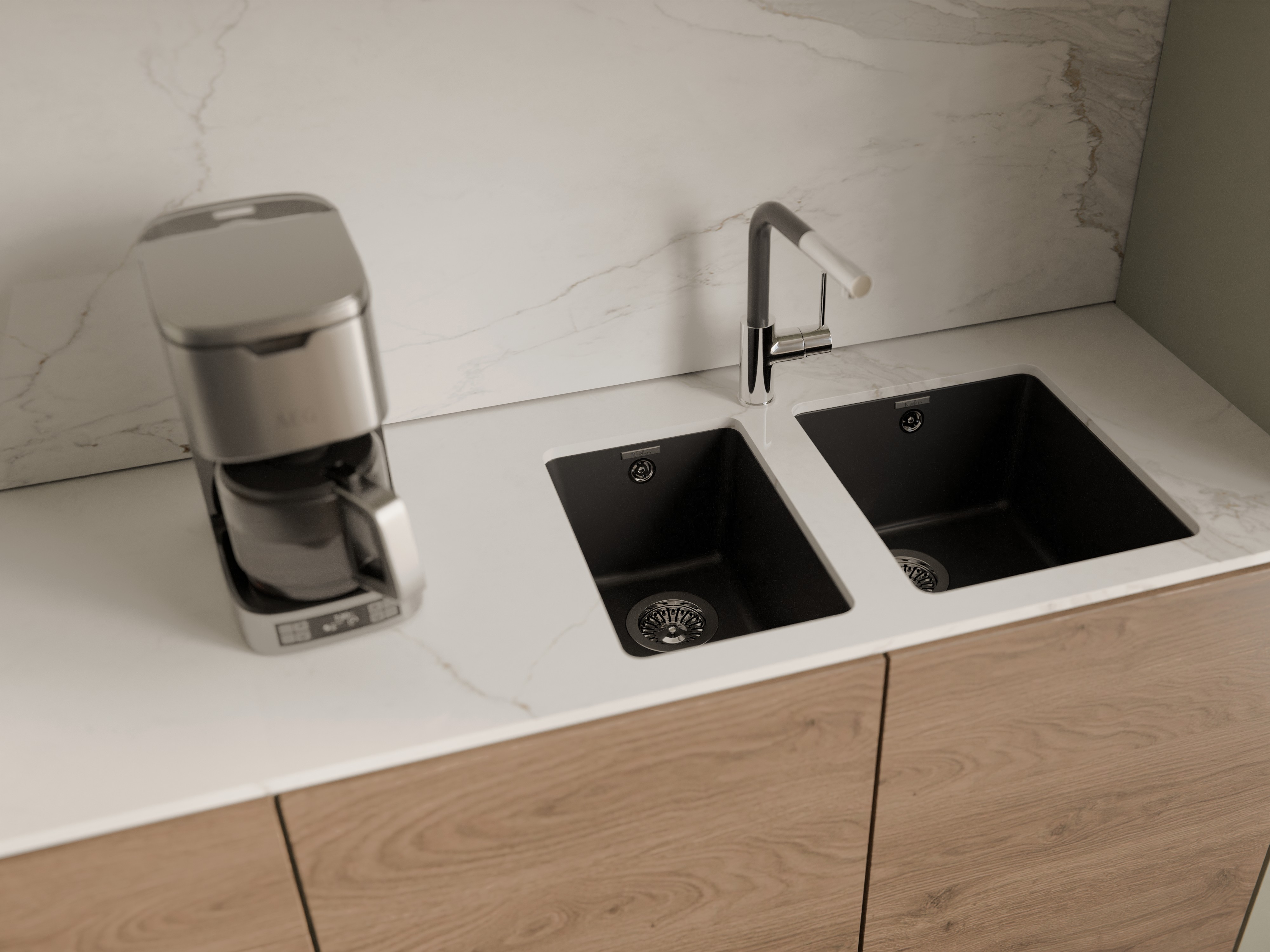 RIVELATO Мойка 245 BERKANA подст.монтаж 1-чаш 305*455 antracite