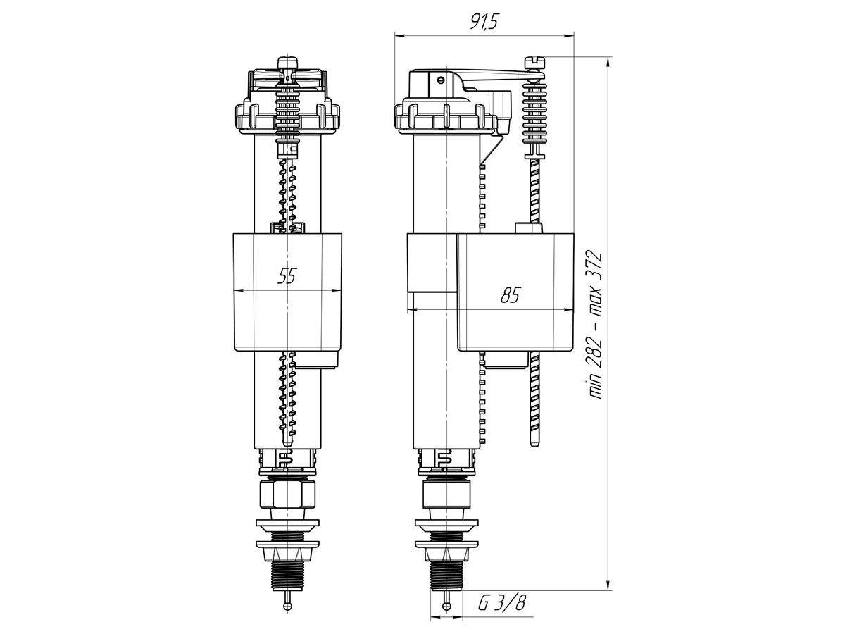 Арматура нижняя 3/8" латунь, ANI PLAST