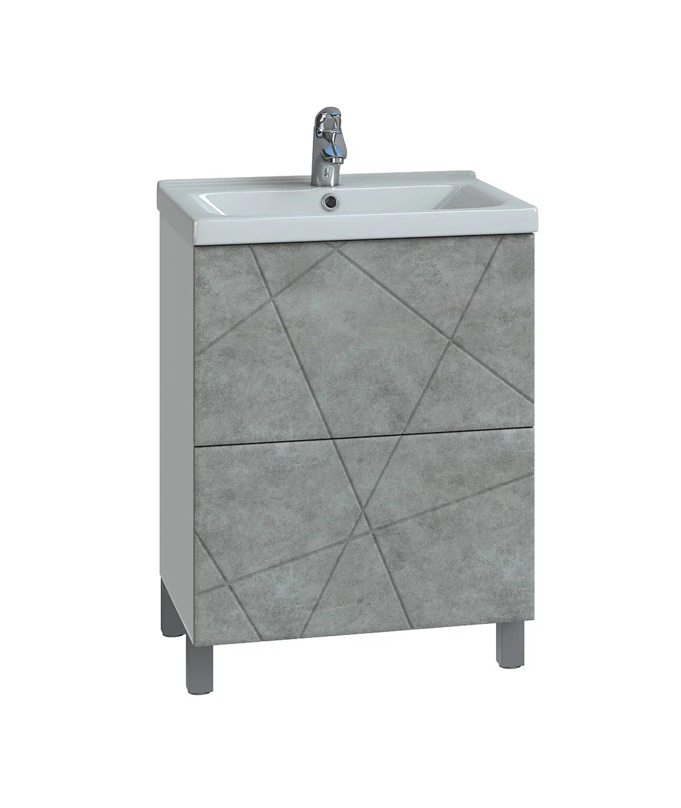 Тумба под раковину VIGO Geometry 2-60 напольная бетон (tn.bsf.GEO.FOS.60.2Y бетон)