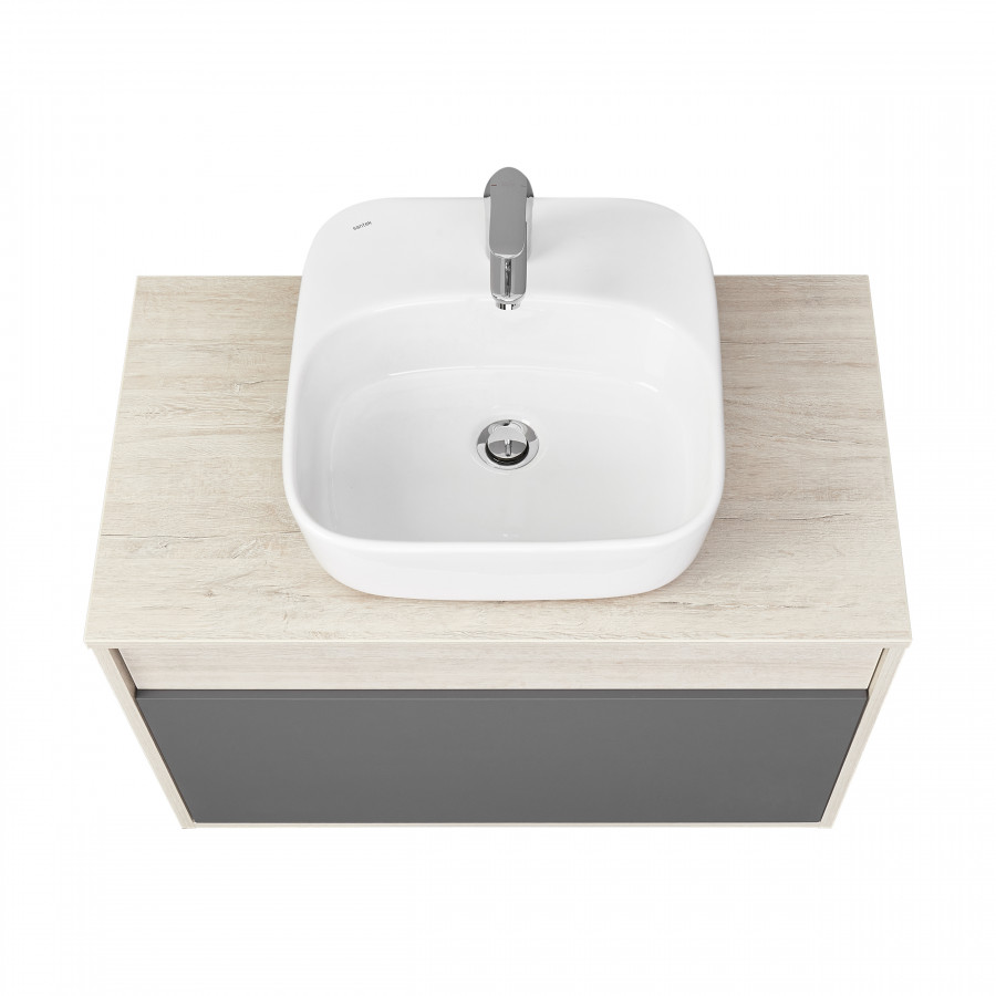 Тумба ЛОФТ УРБАН 80, серый графит, дуб орегон (под раковину MILA 35, MILA 40, ОДРИ 42)