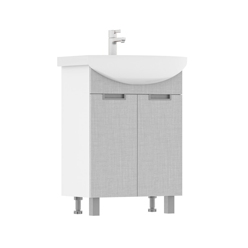 Тумба Vario 50, напольная, 2 дв., софт/белый (под раковину Рива 50), VOLNA