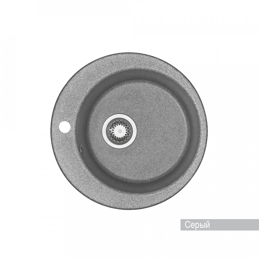 Мойка для кухни  Иверия 480x480x190 мм,круглая, серый