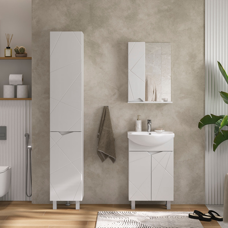 Зеркало-шкаф Pronto 50 левый, белый, VOLNA