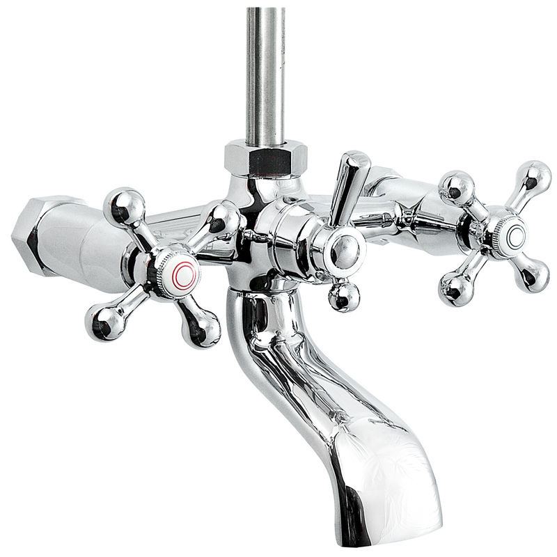 Смеситель для ванны СЛАВЕН Коттедж СЛ-ДВ-А60 с верхним душем хром