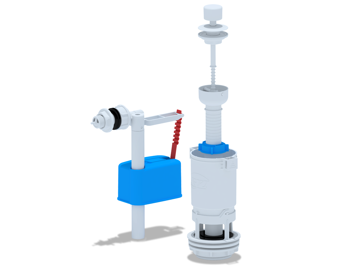 Набор с боковой подводкой АНИ Пласт WC4050 1/2 дюйма с пластиковым штуцером эконом шток белый