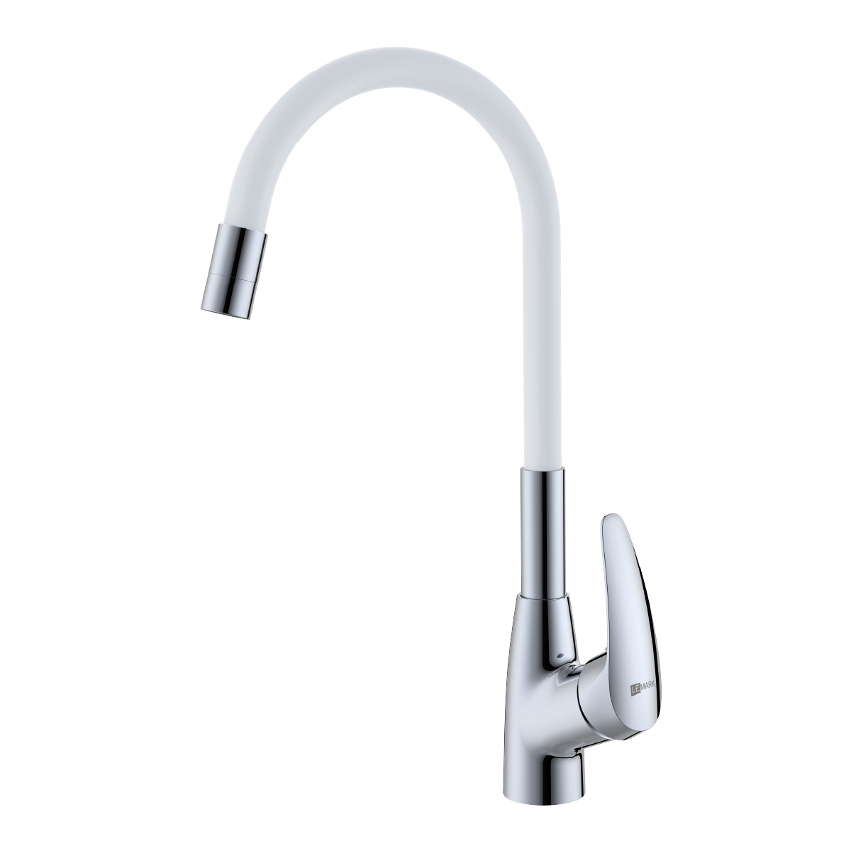 Linara Смеситель для кухни, гиб.излив 261мм, р/ОД, хром/белый, LM, LM0415C-White