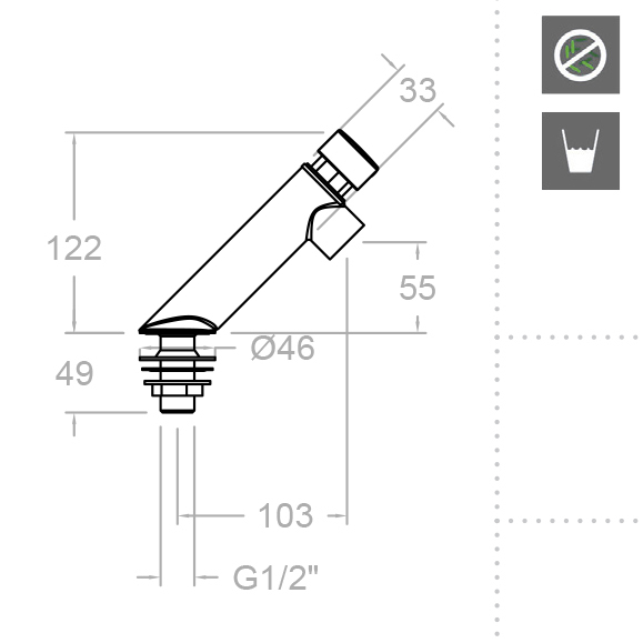 Кран нажимной порционный SOLESTOP 745803