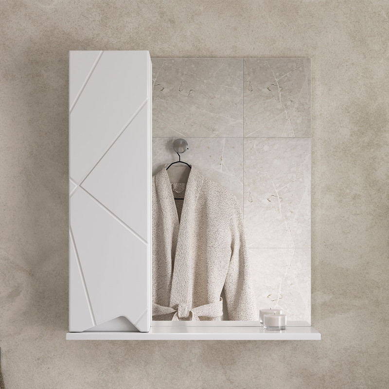 Зеркало-шкаф Pronto 60 левый, белый, VOLNA