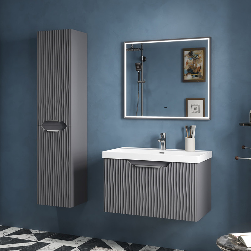 Зеркало EQUIL Mirage LED 80 серый муар