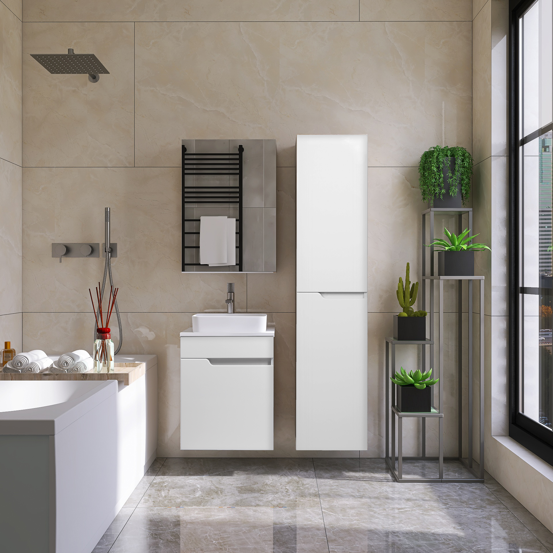 Шкаф-пенал VIANT КУБА 30 подвесной белый (VKUB360-PENR)