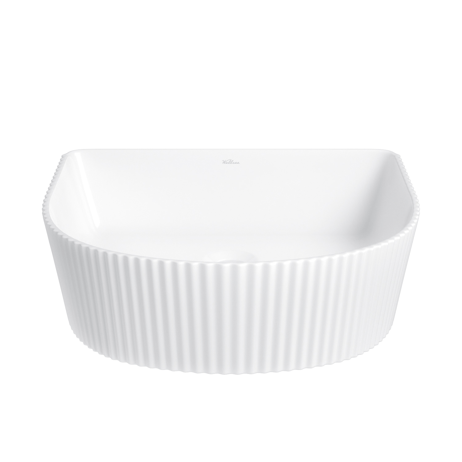 Накладная или подвесная раковина для ванной Wellsee Festive Fox 317302000: полукруглая раковина, шир