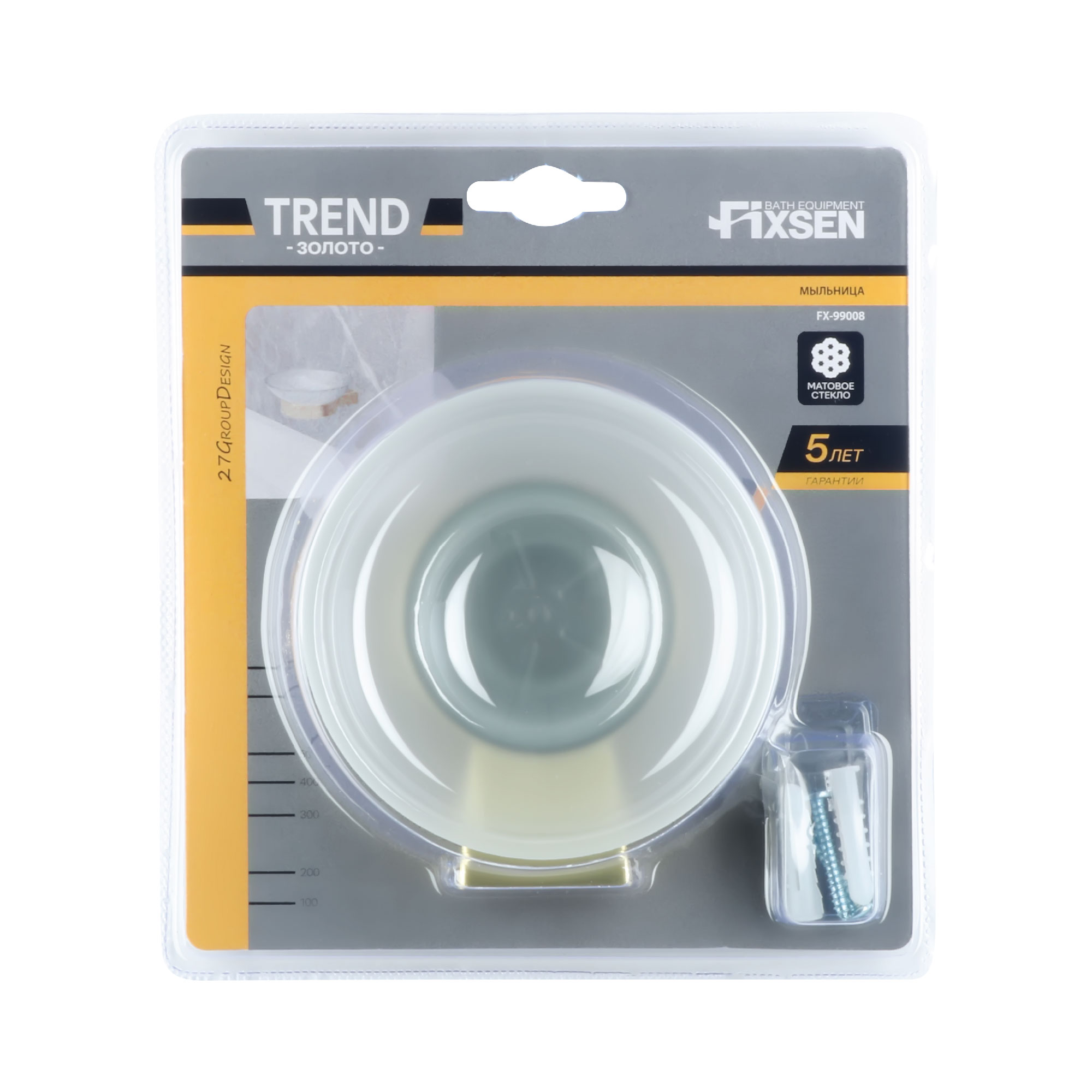 Мыльница стекло FIXSEN Trend Gold FIXSEN Trend Gold (FX-99008)