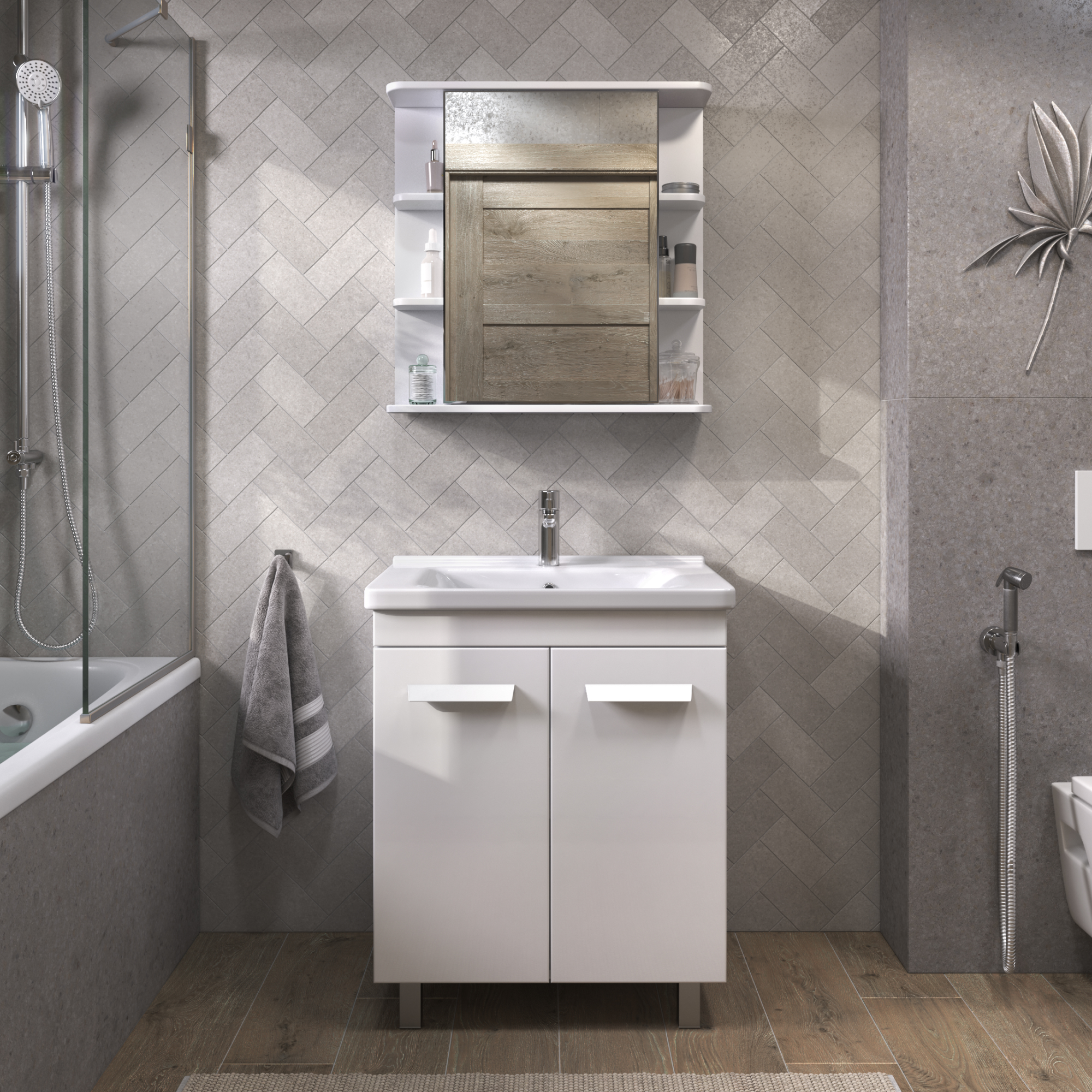 Зеркальный шкаф VIGO Nova 70 подвесной белый (zsh.NOV.70)