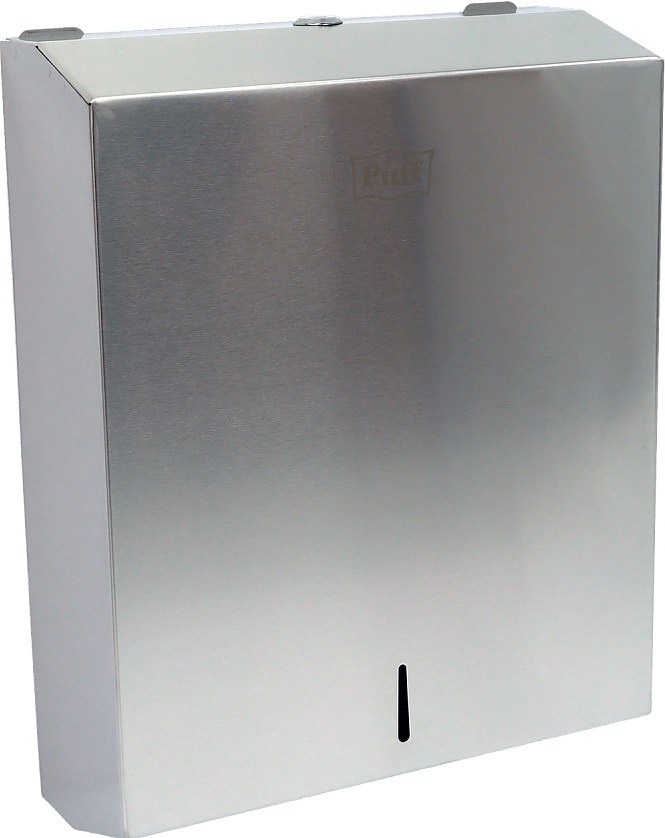 Диспенсер бумажных полотенец puff-5615, хром мат., антивандальный с ключом