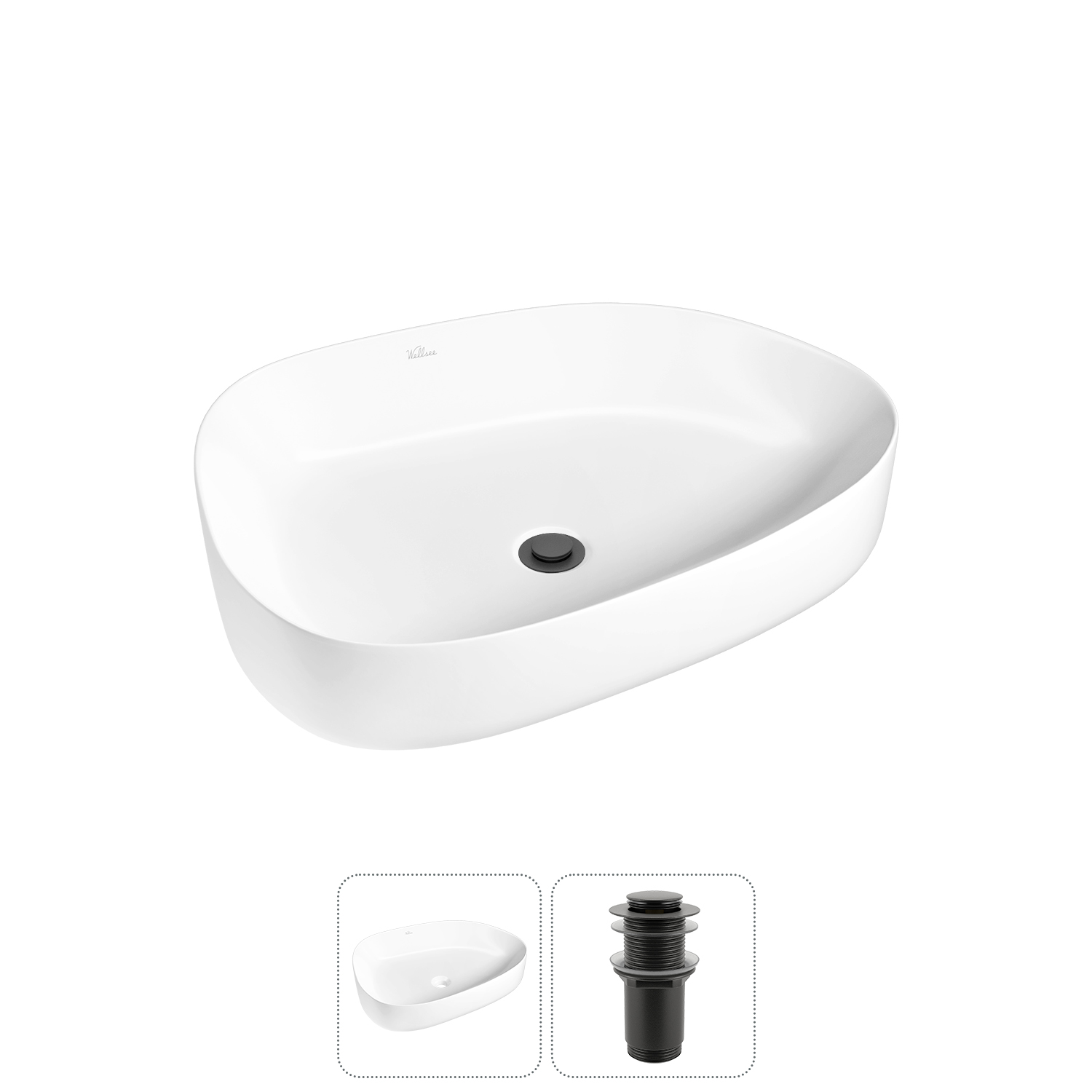 Накладная раковина для ванной комнаты Wellsee Belle Spa 3.0 20212718R в наборе 2 в 1: раковина белый