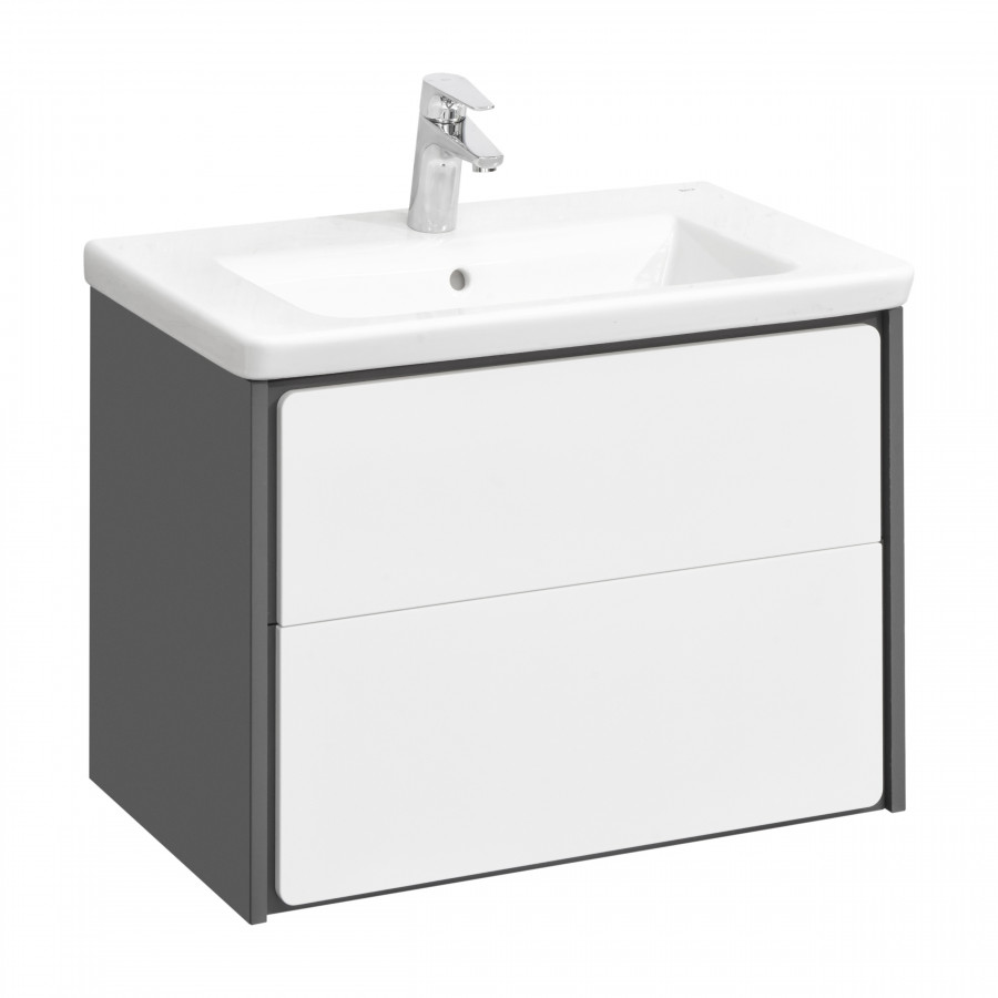 RONDA Тумба под раковину GAP 60, белый глянец/серый матовый, ROCA