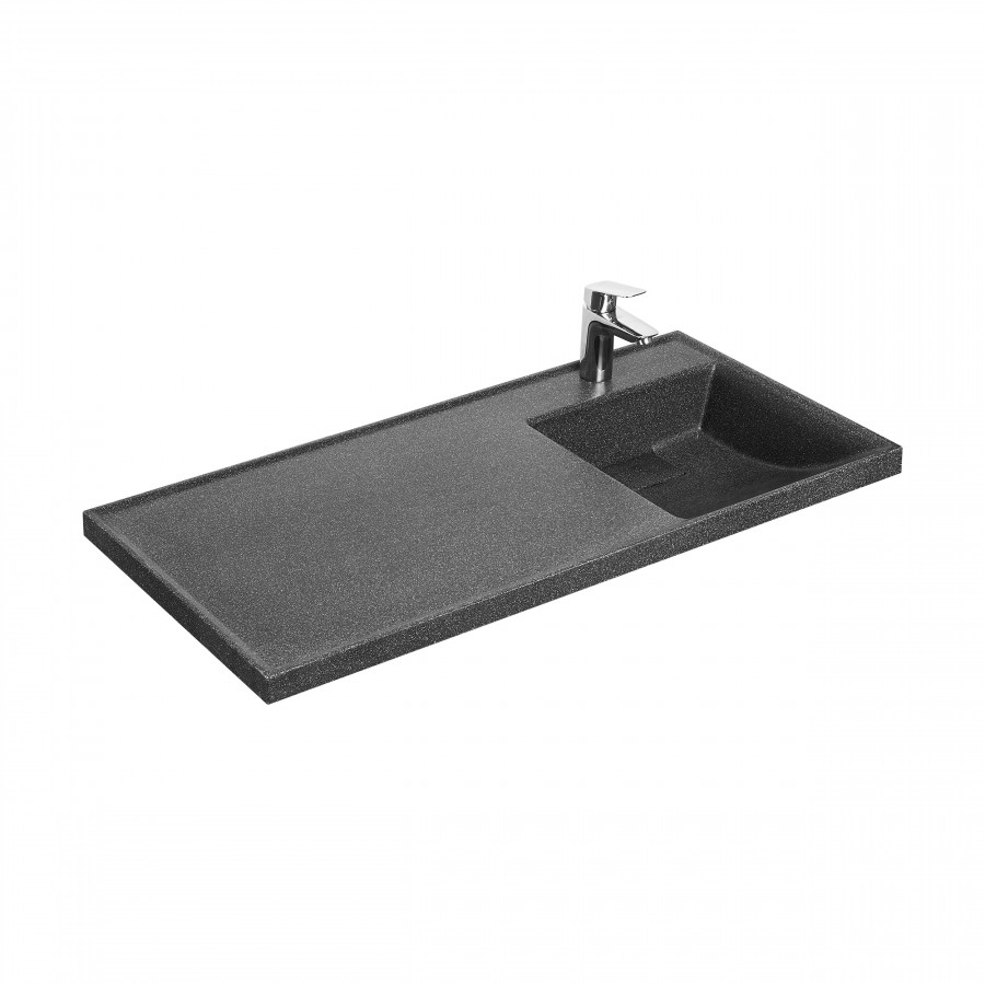 Раковина ЛОНДРИ 105, правая, графит