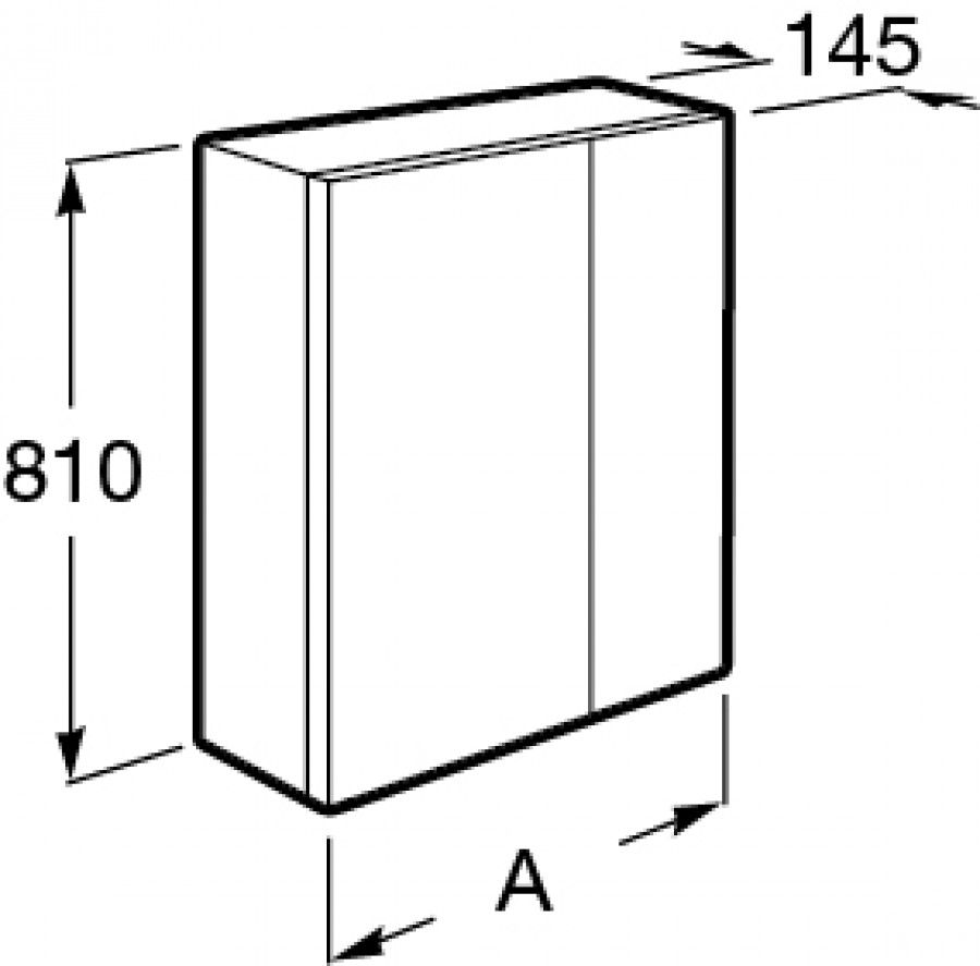 UP Зеркальный шкаф 70, белый глянец, ROCA