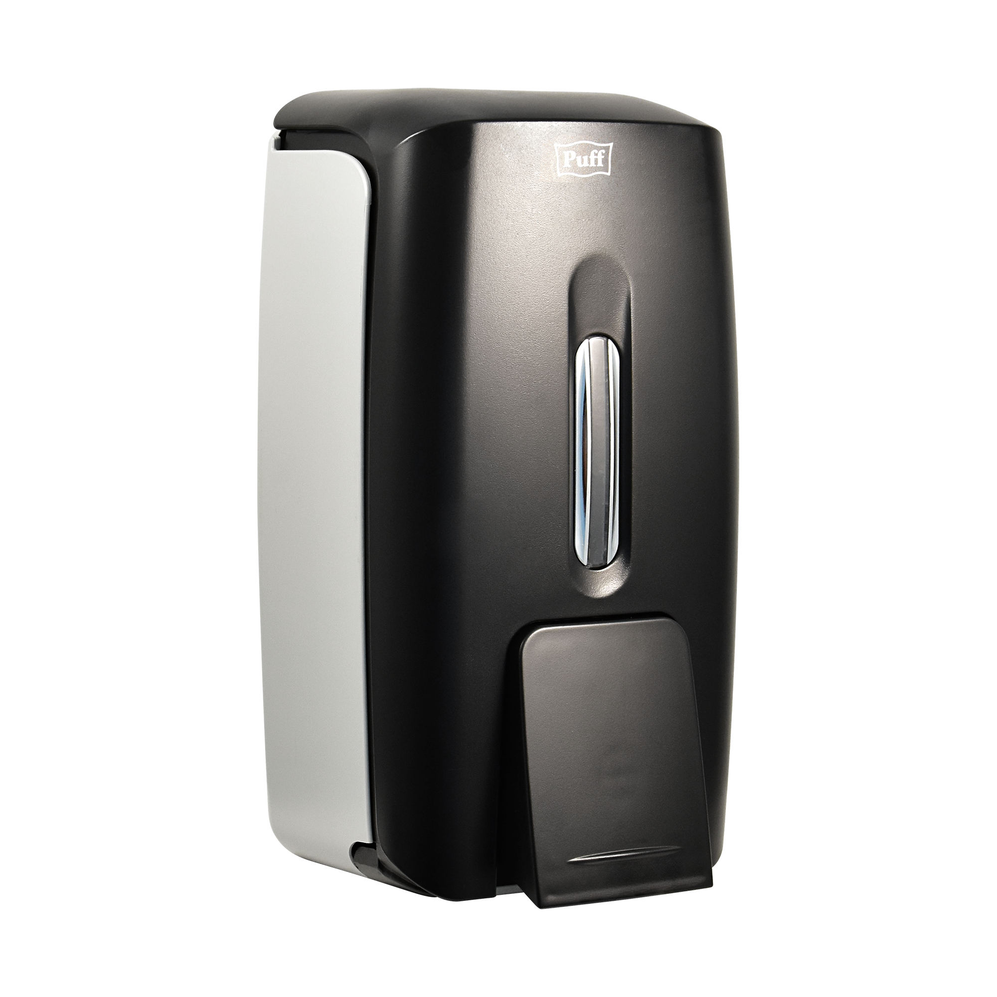 Дозатор для жидкого мыла пластик. Puff-8120Bl, черный,0,8 л         