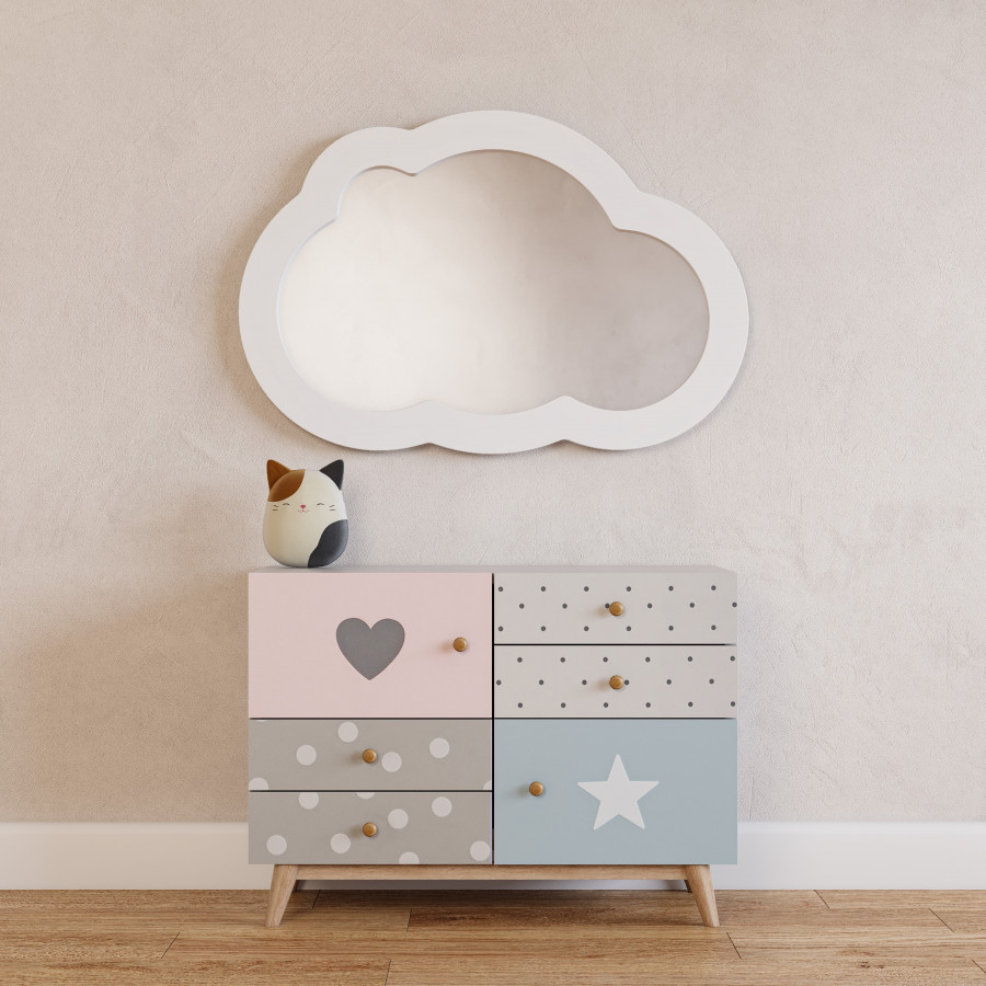 Зеркало КАСПЕР ОБЛАКО, навесное, белый матовый