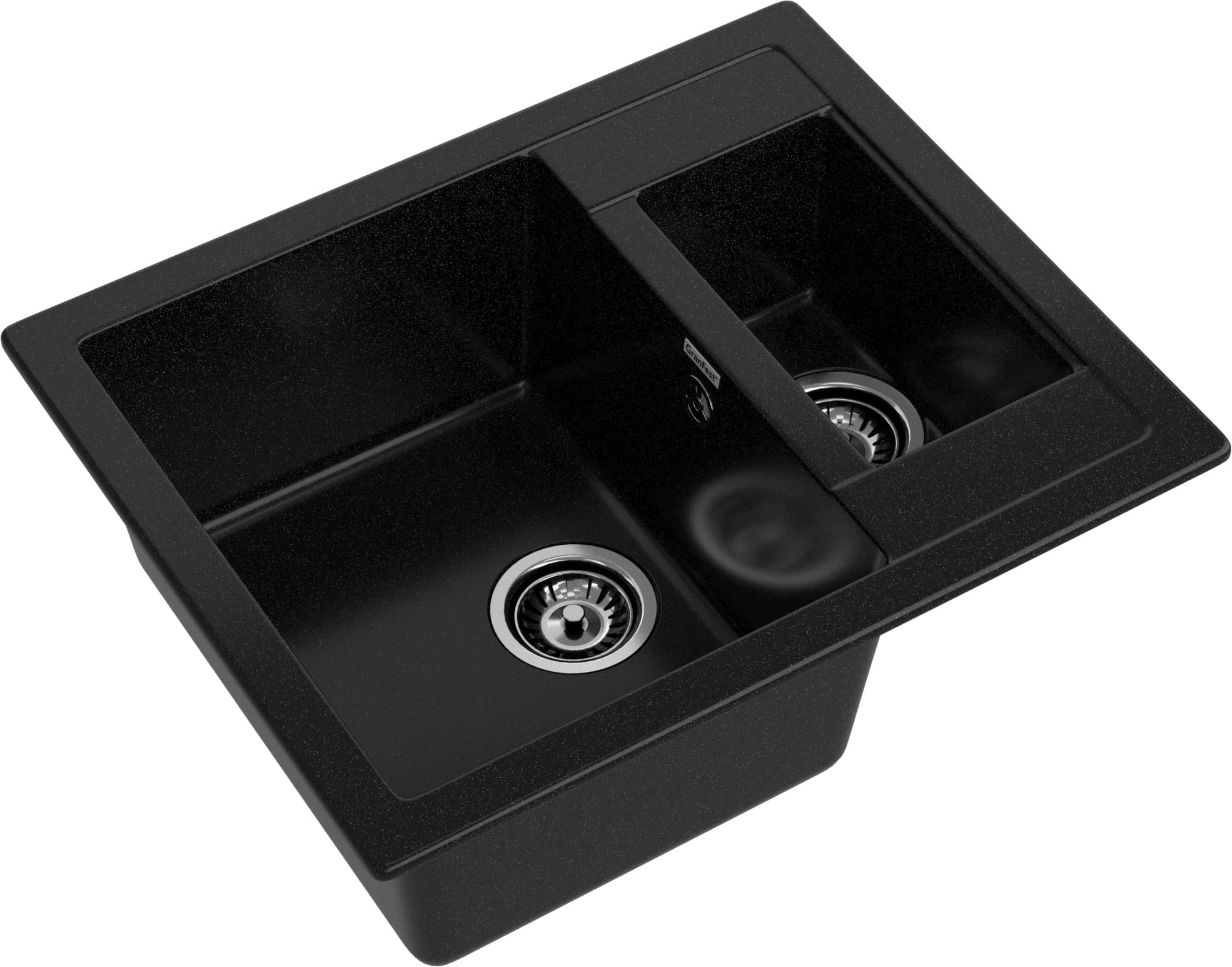 GRANFEST Мойка композит QUADRO GF-Q--610K 1.5-чаши. 610*500мм  черный арт.GF-