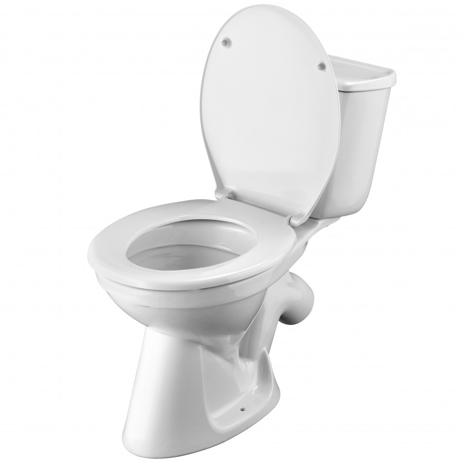 БРИЗ Унитаз-компакт, косой выпуск, 2-х режимная арматура, сиденье дюропласт. САНТЕК