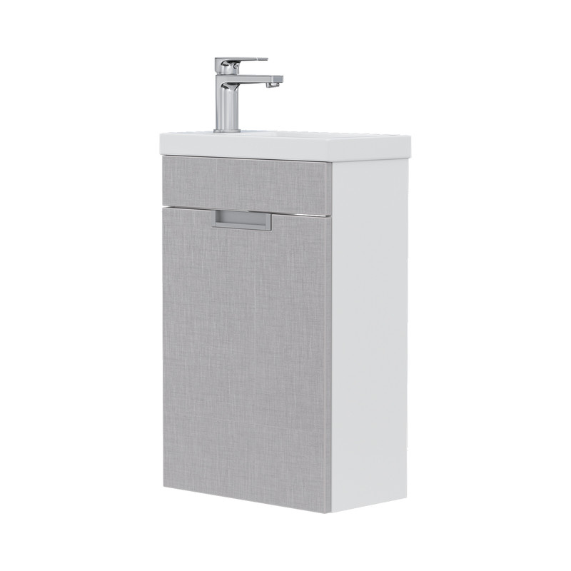 Тумба Vario 40, напольная, 2 дв., софт/белый (под раковину Миранда 40), VOLNA